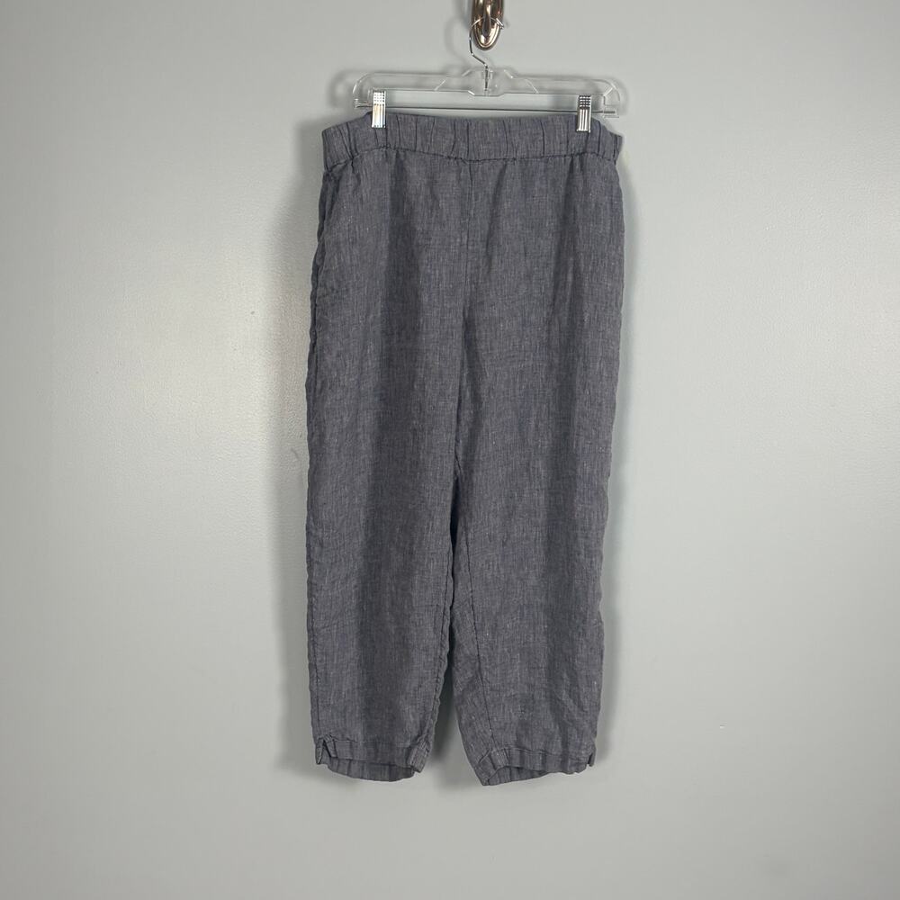 Linen chambray pants Haven XL cropped Lagenlook coastal comfort old money